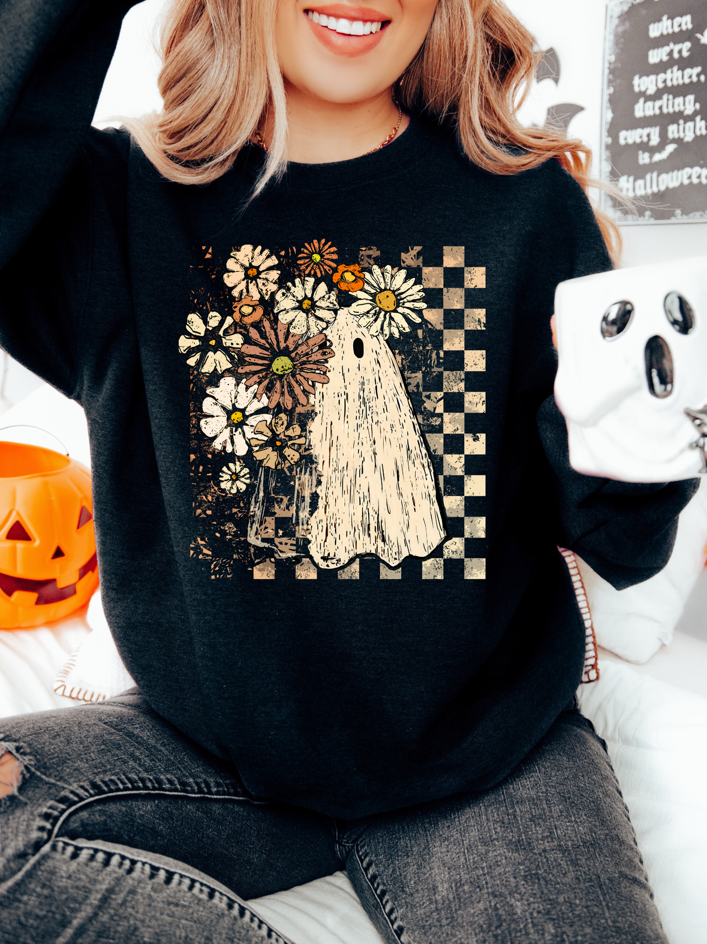Checkered Ghost Crewneck