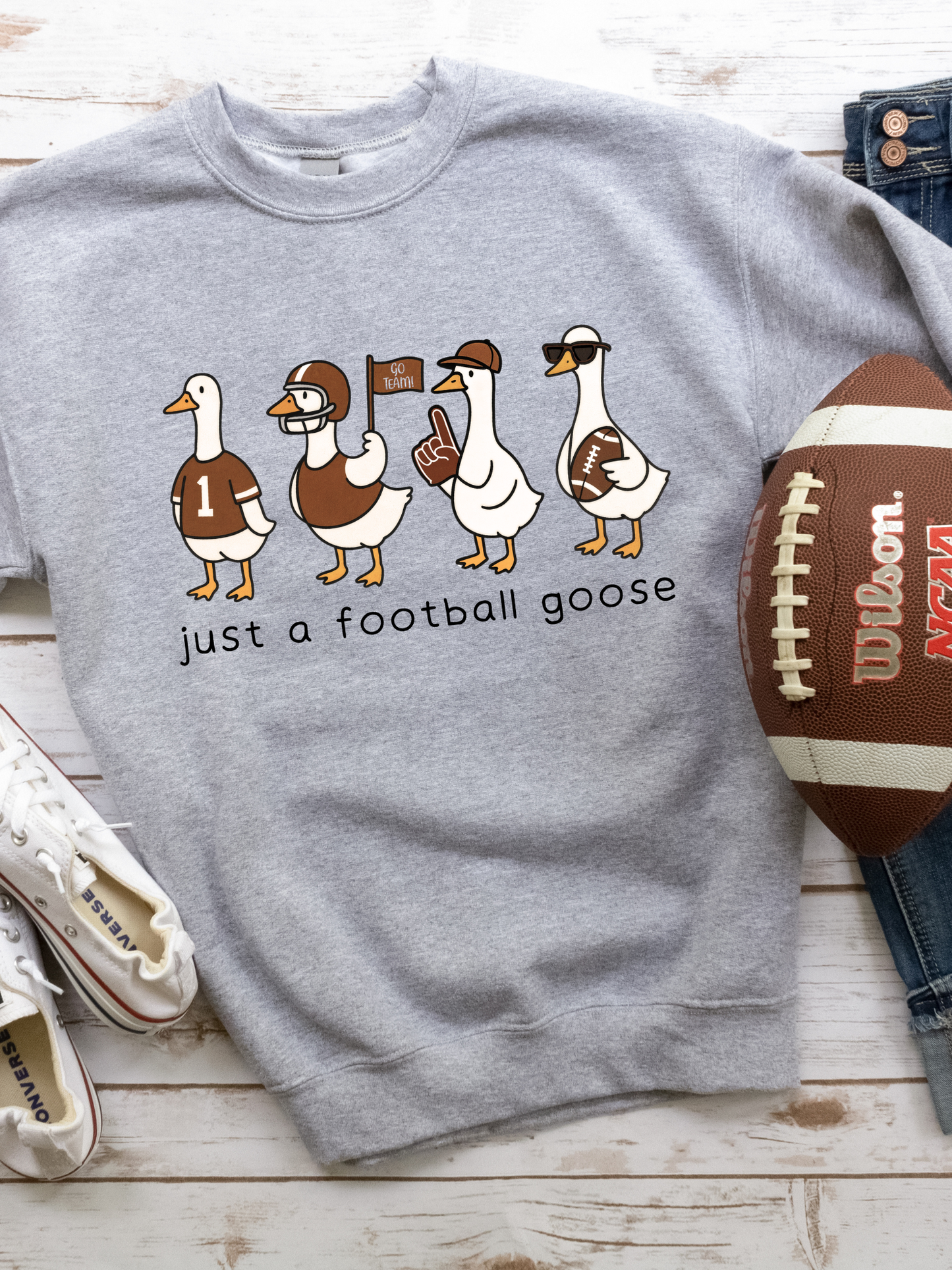 Just a Football Goose Crewneck - Graphite Heather