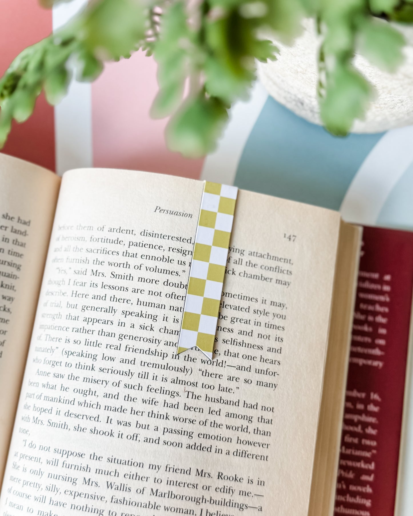 Checkerboard Magnetic Bookmark - Chartreuse