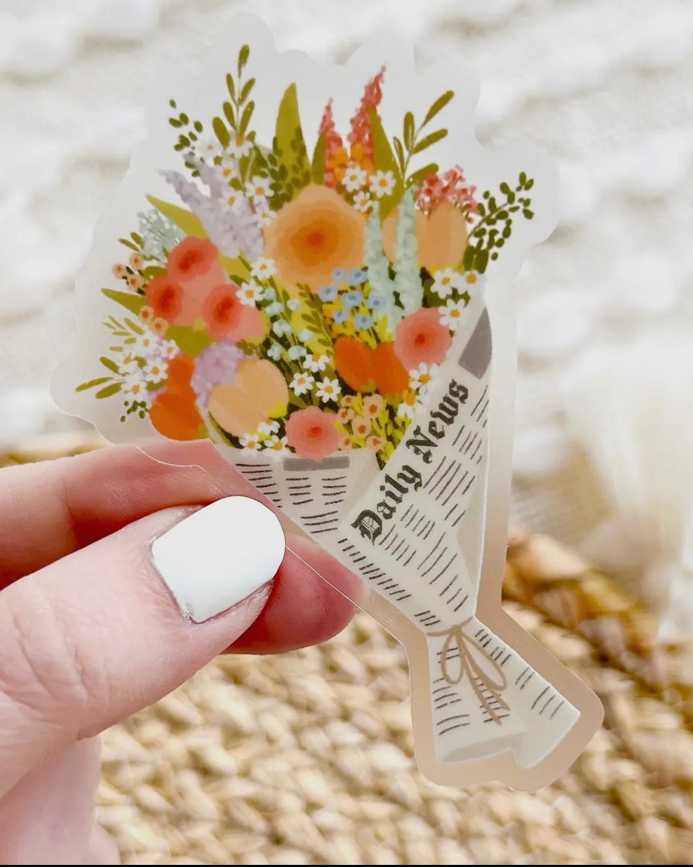 Newspaper Bouquet Sticker