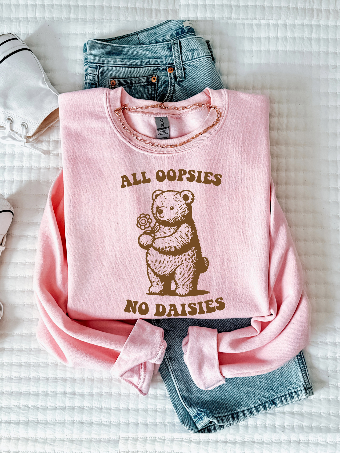 All Oopsies No Daisies Bear Crewneck