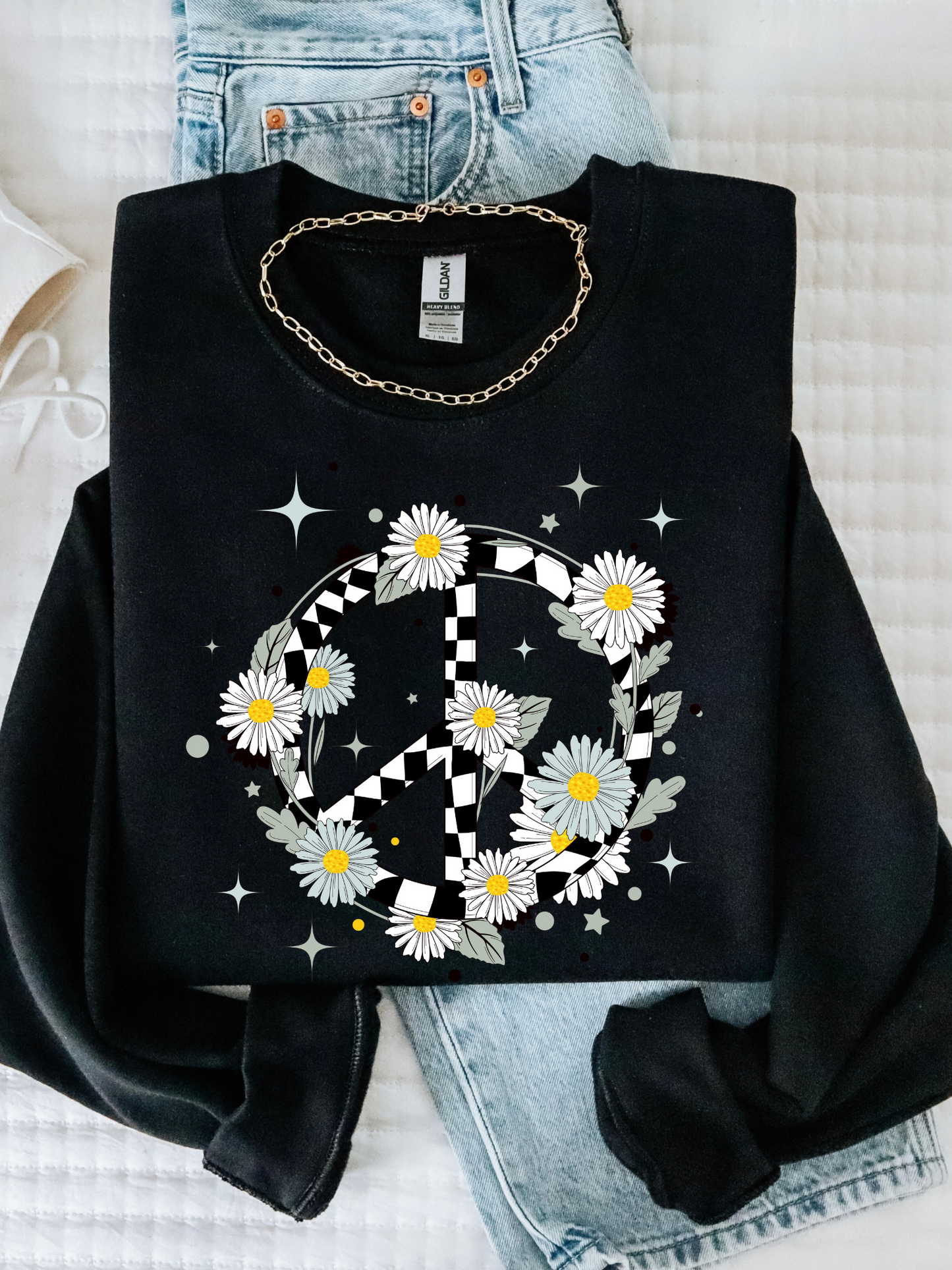 Retro Peace Sign Crewneck