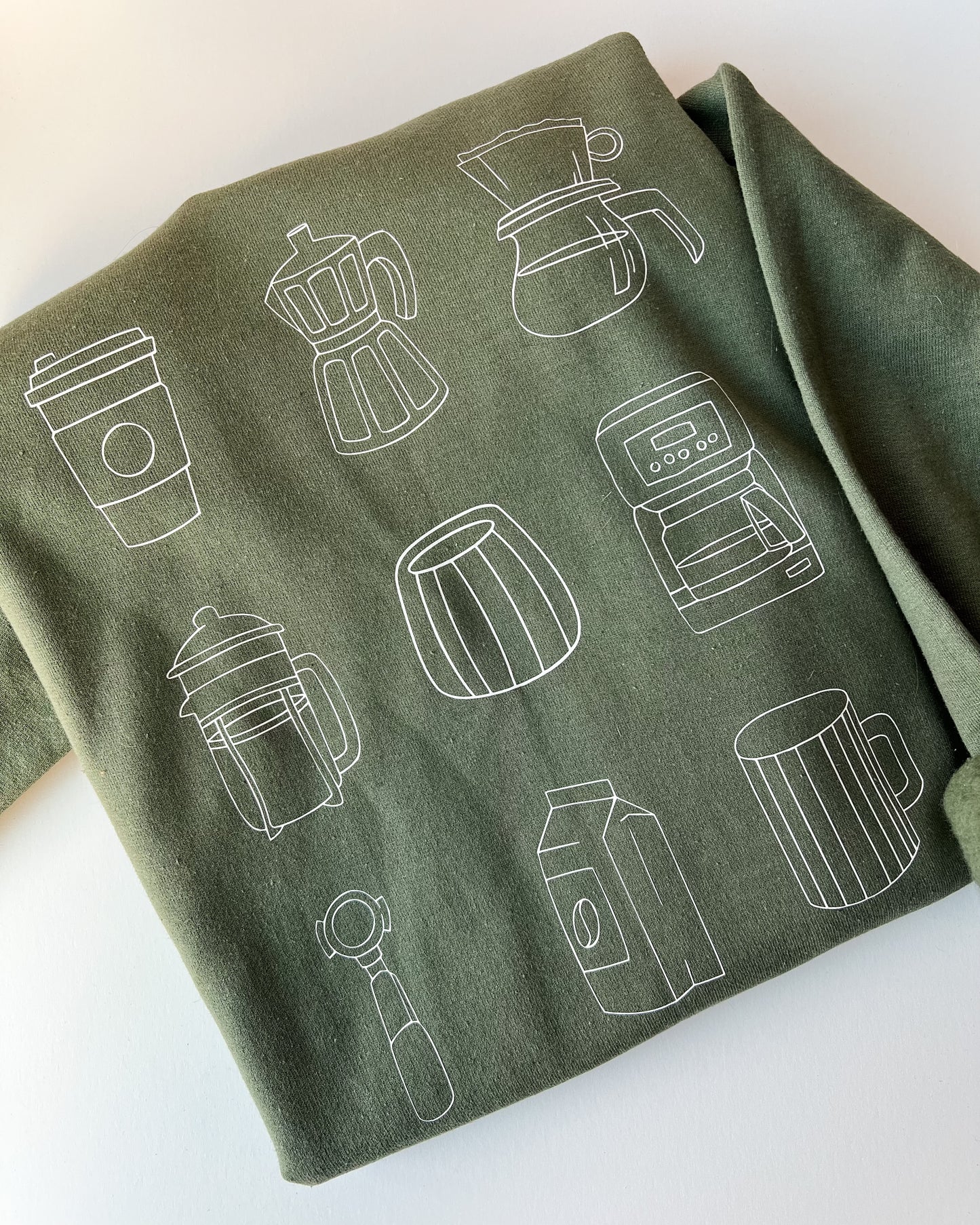 All Things Coffee Crewneck - Military Green