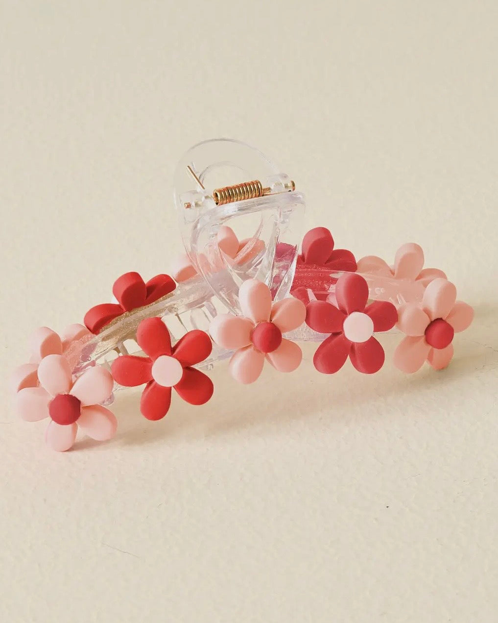 Daisy Claw Clip - Sweet Red