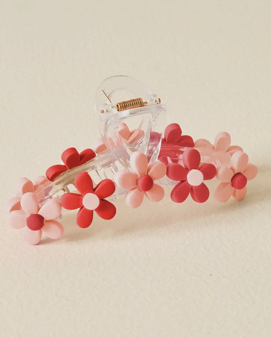 Daisy Claw Clip - Sweet Red