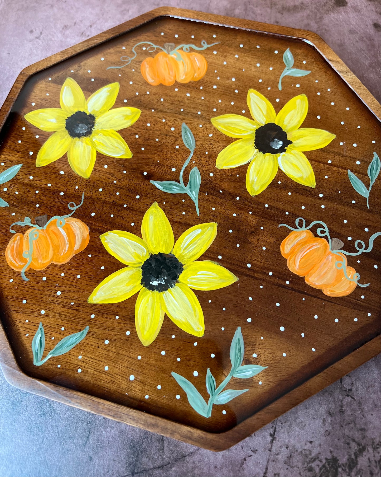 Sunflower Fall Daze Octagon Tray