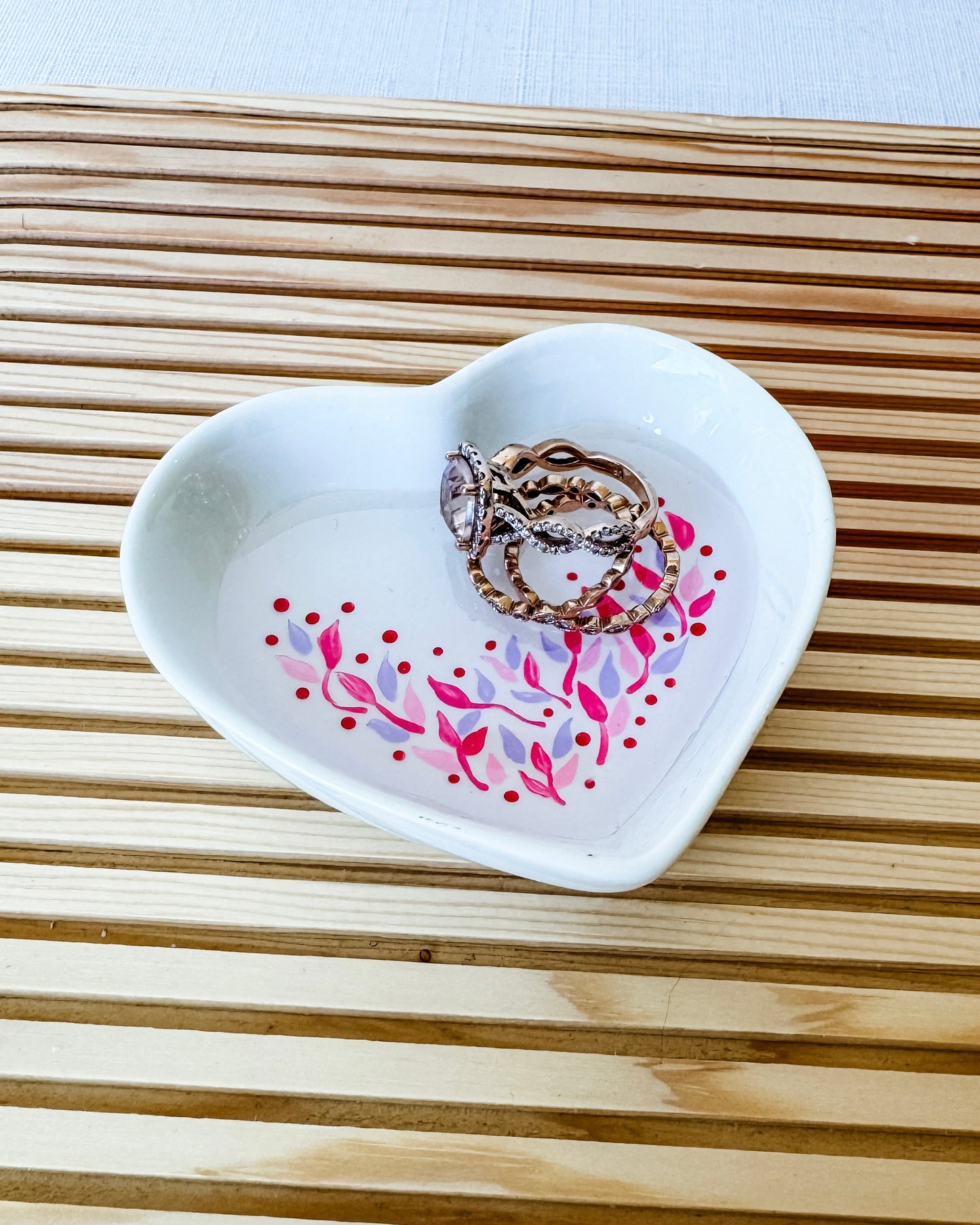 Sweetheart Botanical Heart Trinket Dish