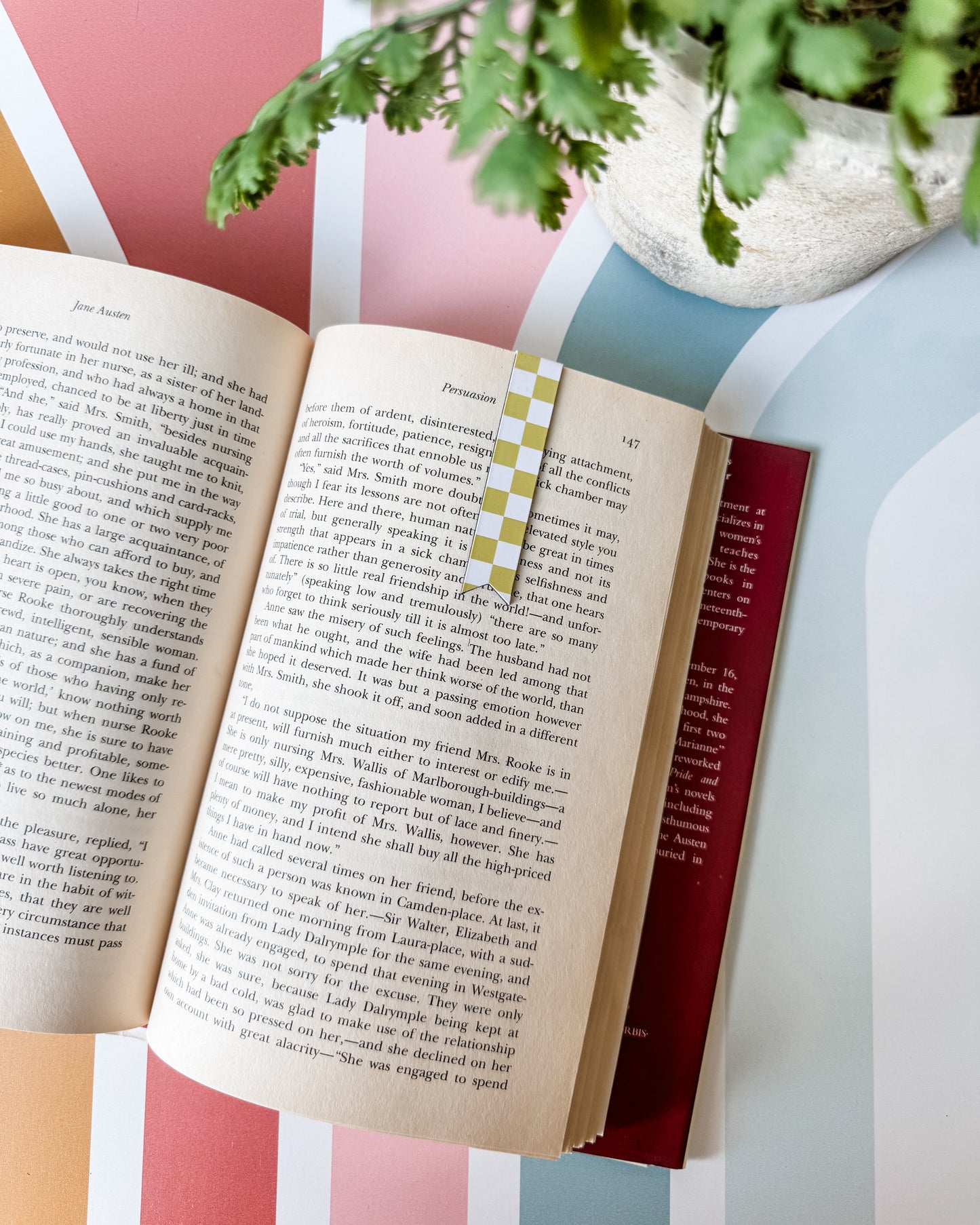 Checkerboard Magnetic Bookmark - Chartreuse
