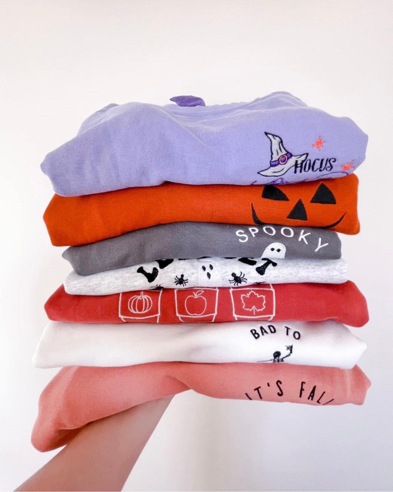 Fall + Halloween Embroidered Crewnecks