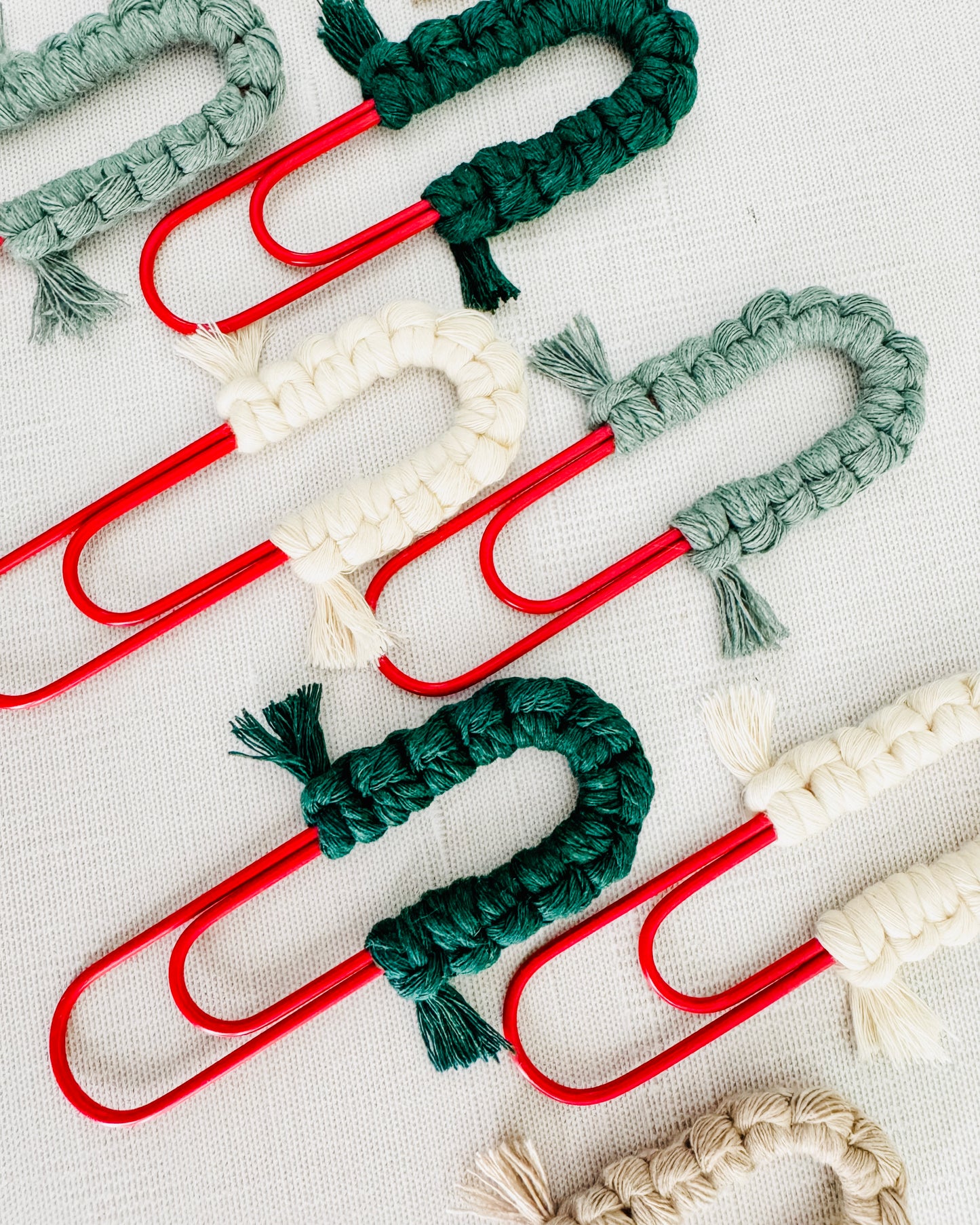 Macrame Paperclip Bookmarks - Red Paperclip