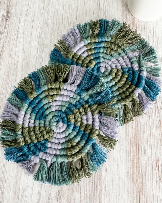 Sea of Green Mug Rug Set