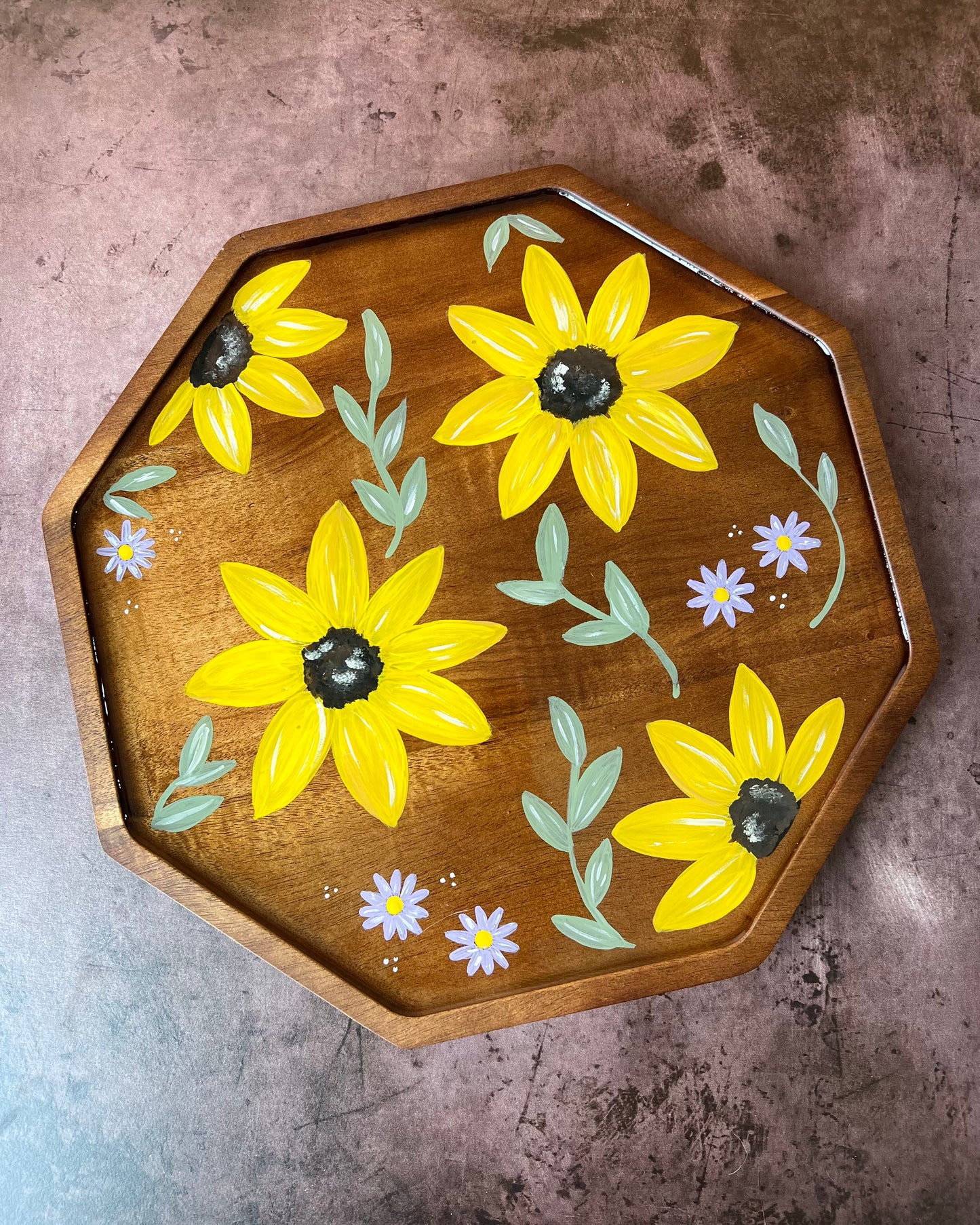 Sunflower Fields Octagon Tray