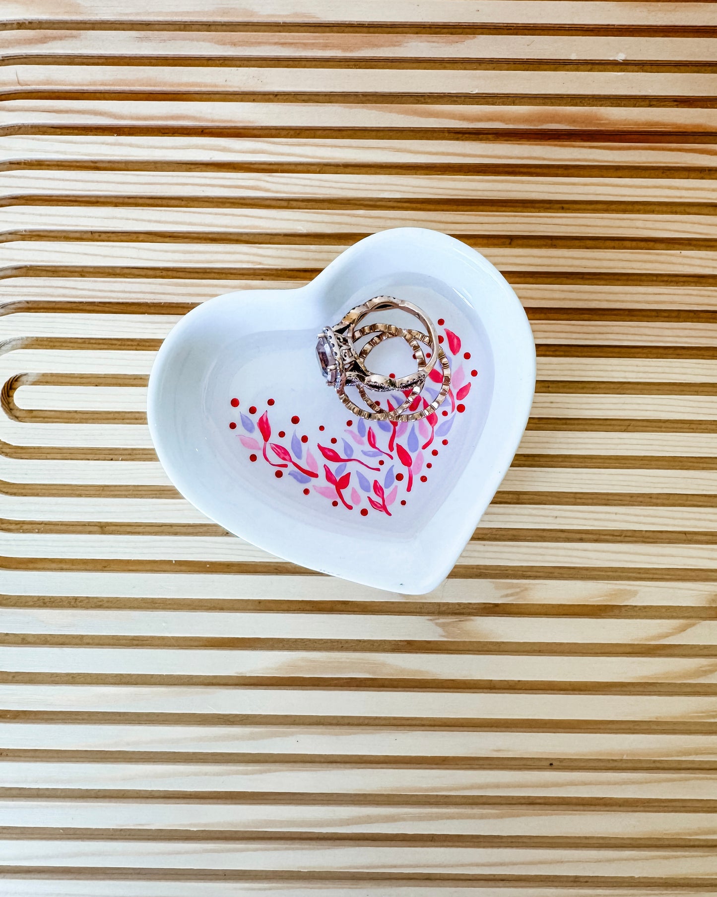 Sweetheart Botanical Heart Trinket Dish