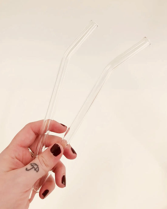 Clear Bent Glass Straw