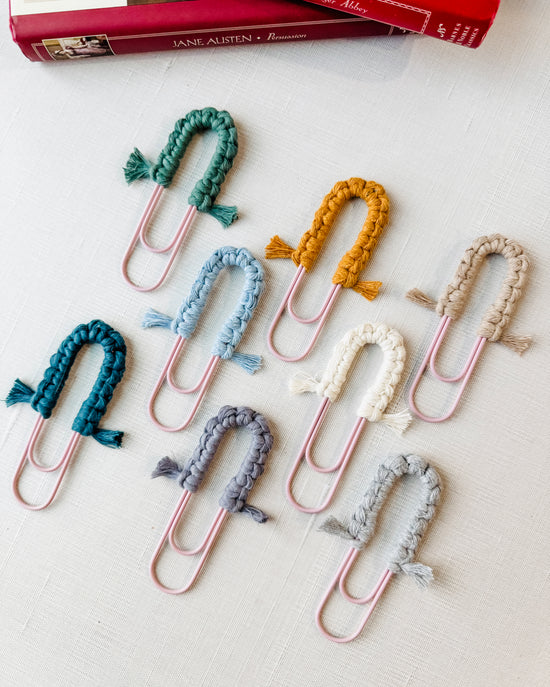 Macrame Paperclip Bookmarks - Soft Purple Paperclip