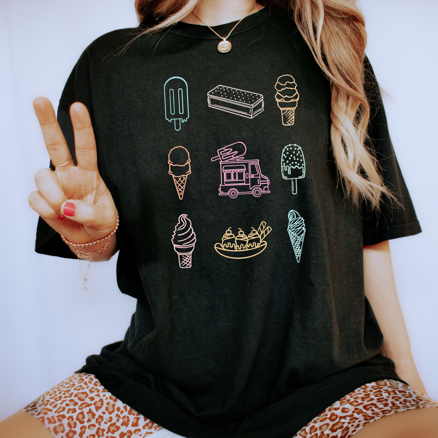 All Things Ice Cream Graphic Tee - Black