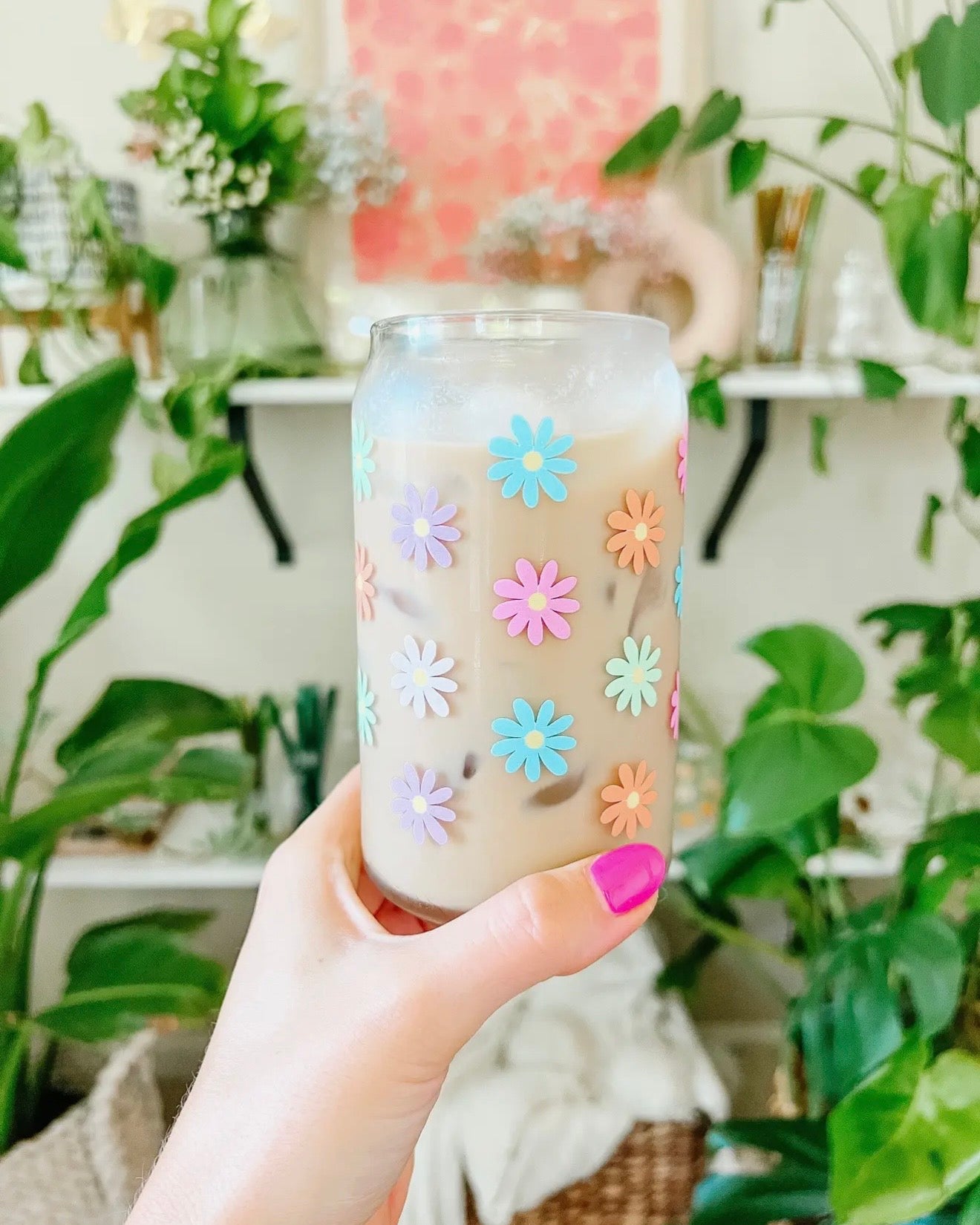 Cottons Candy Daisy Iced Coffee Glass Pre-Order