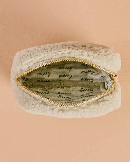 Teddy Pouch - Square Holiday Green Bow