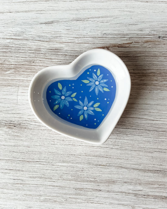 Sweet Blue Floral Trinket Dish