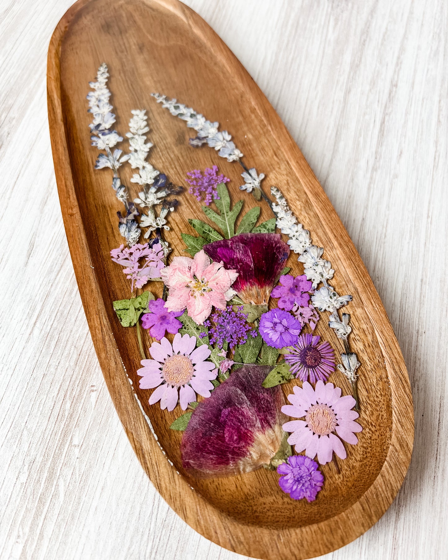 Purple Floral Oblong Tray