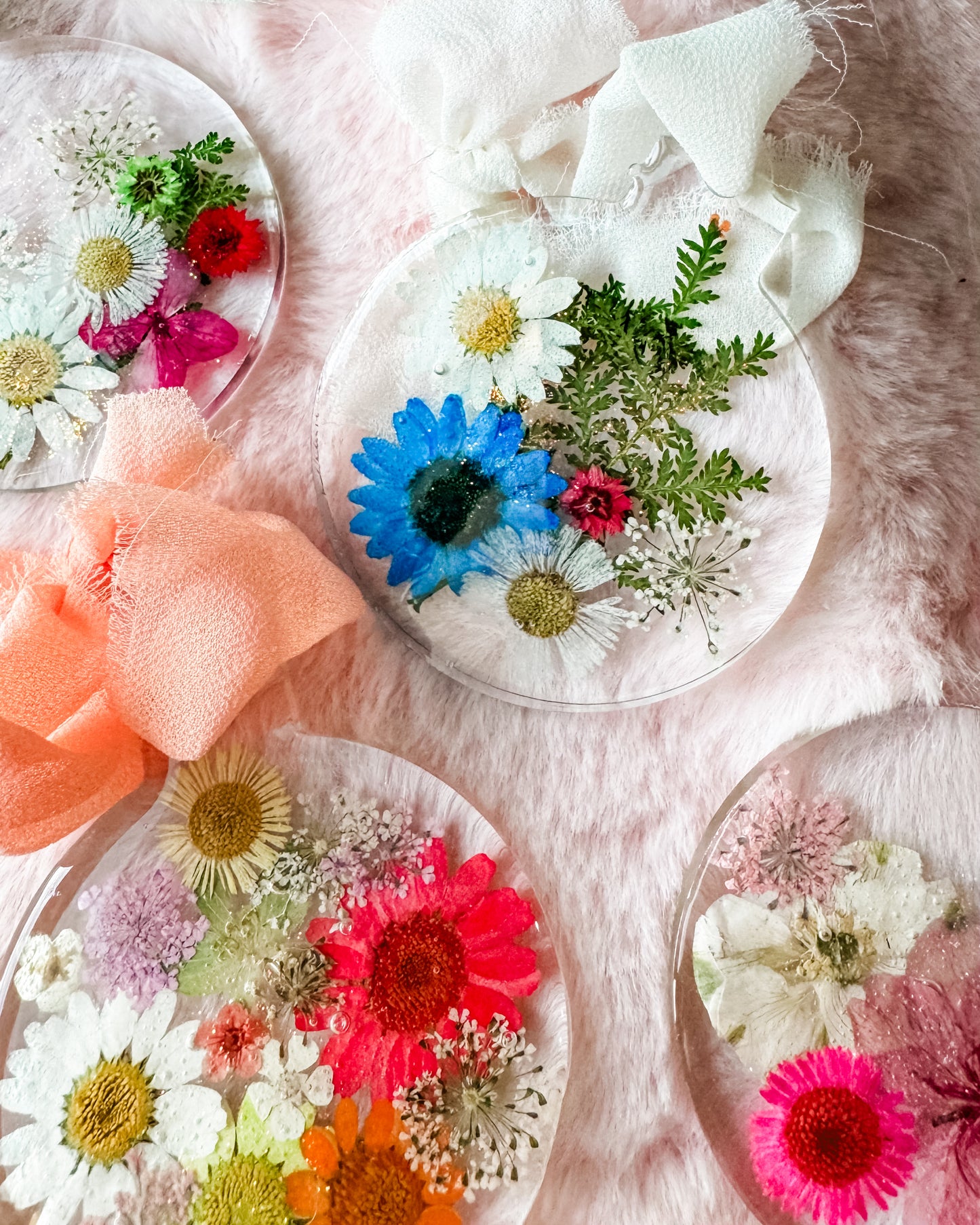 Floral Resin Ornaments