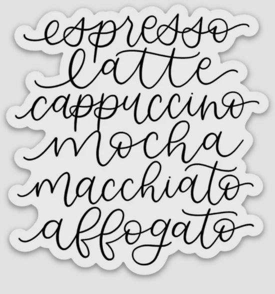 Coffee Menu Sticker