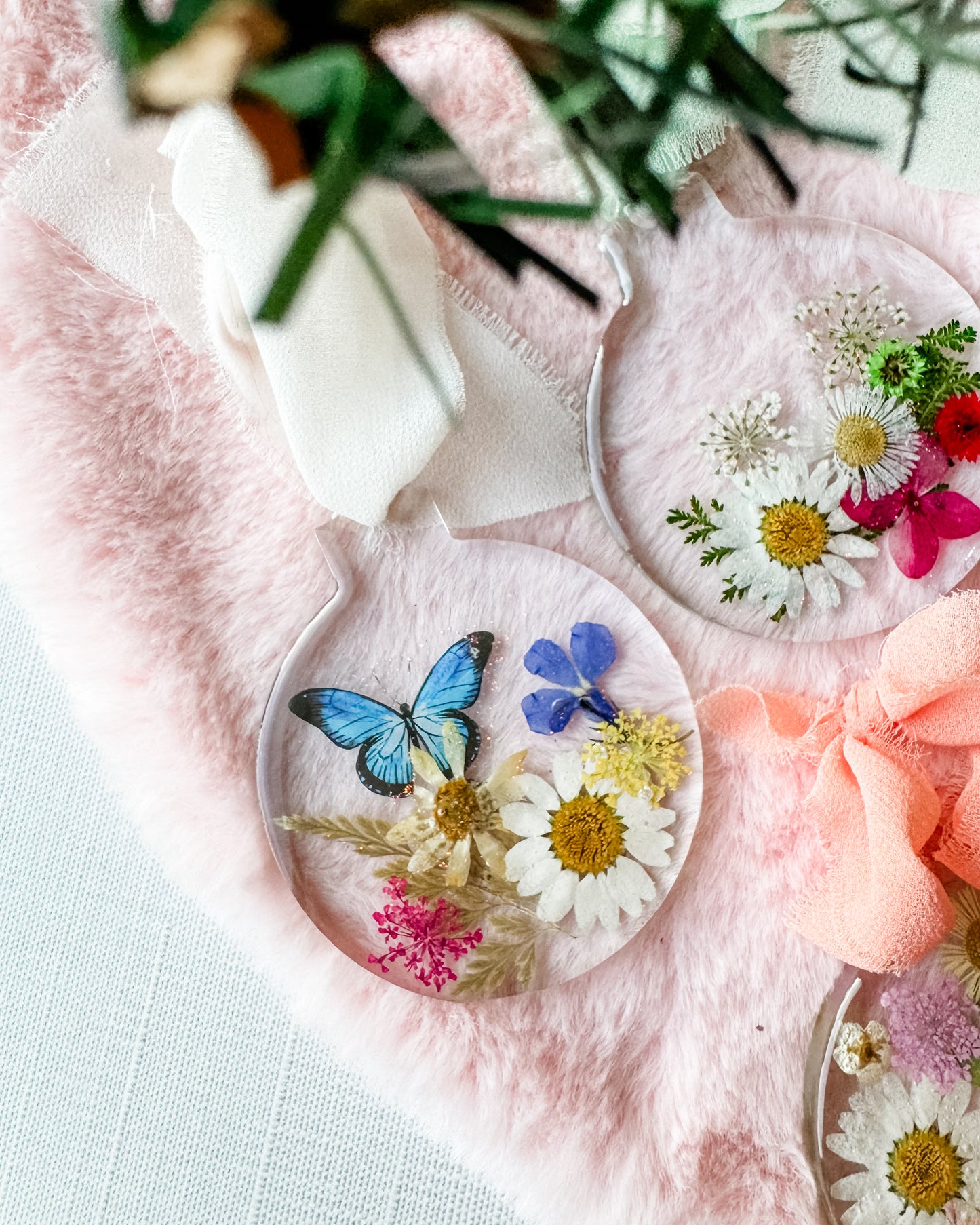 Floral Resin Ornaments