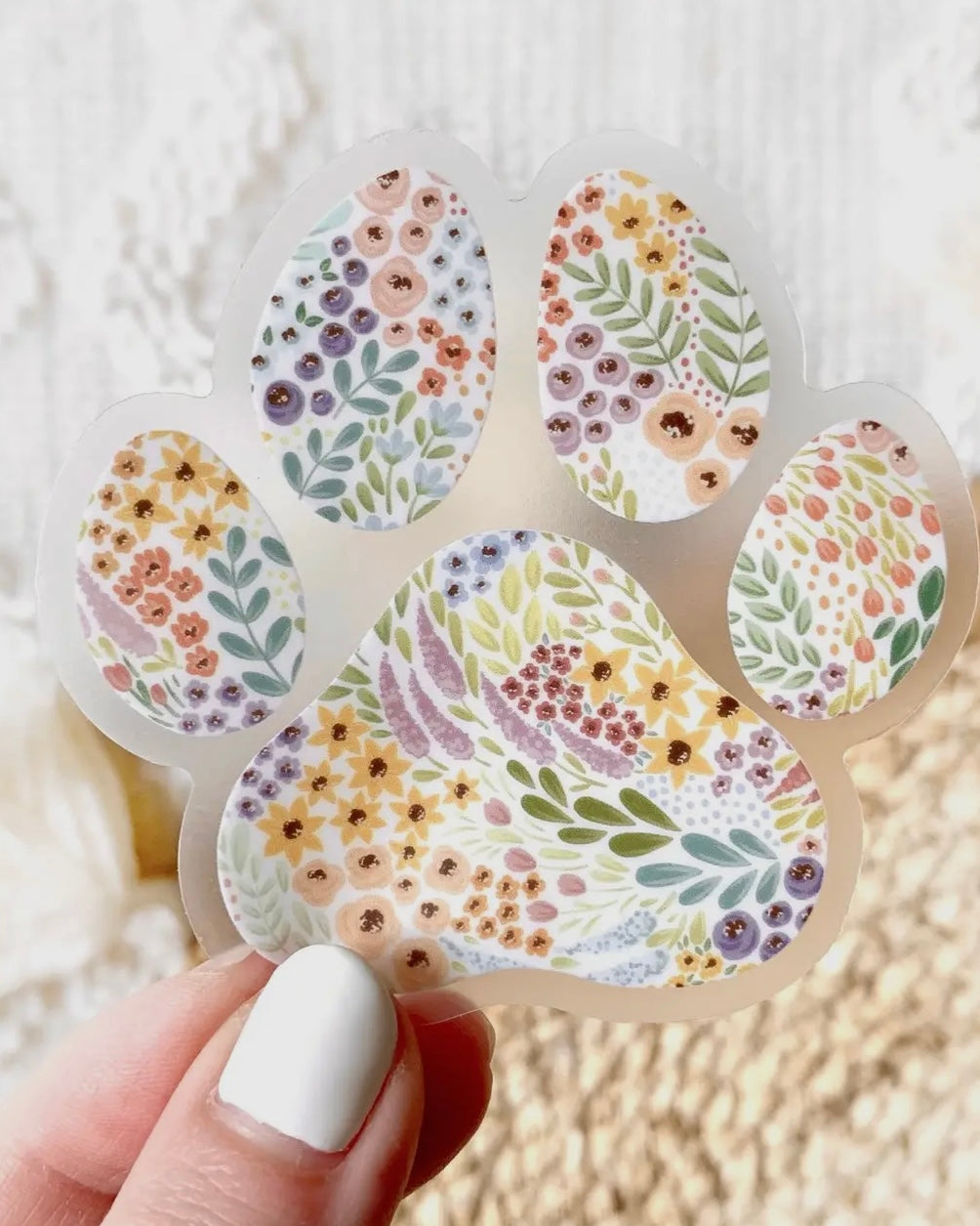 Floral Paw Print Sticker
