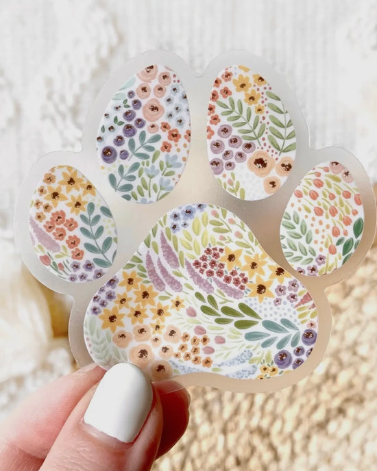 Floral Paw Print Sticker