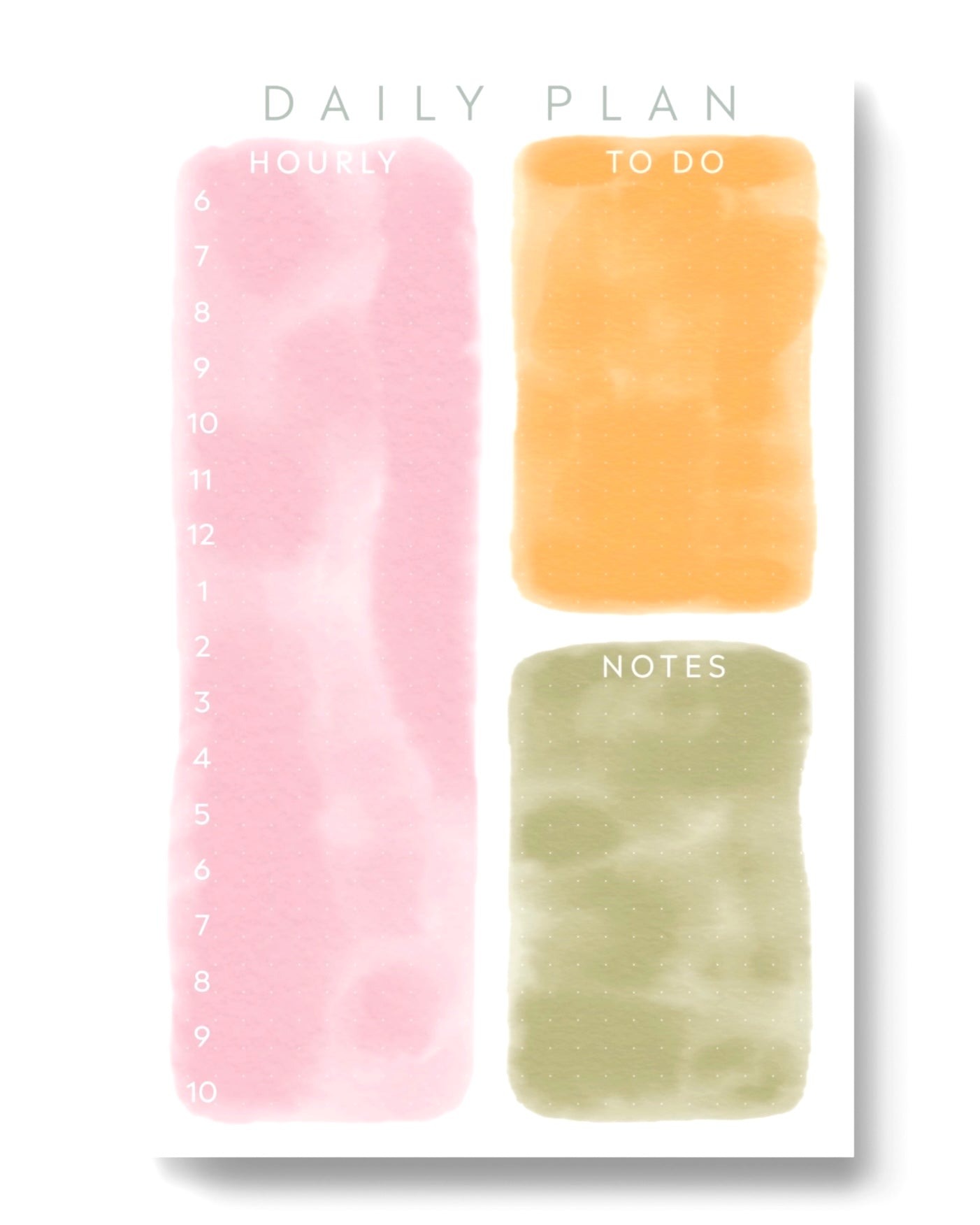 Pastel Watercolor Daily Planner Notepad