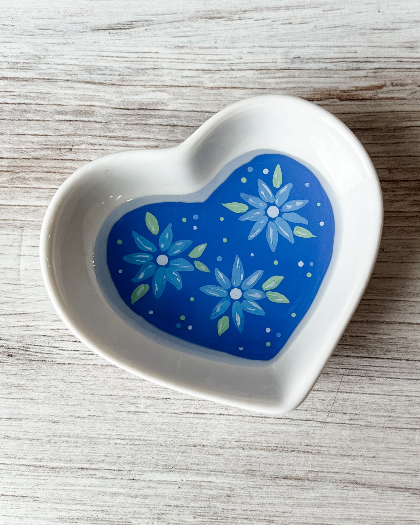 Sweet Blue Floral Trinket Dish