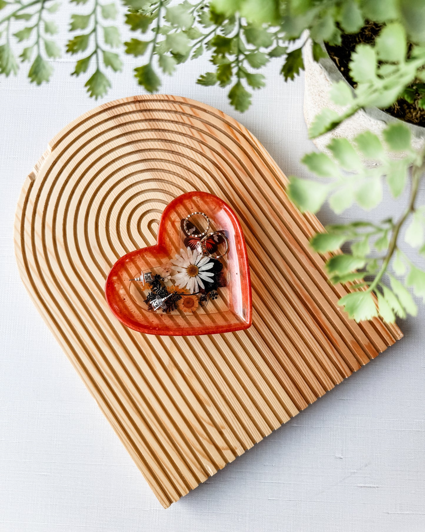 Resin Heart Trinket Dish