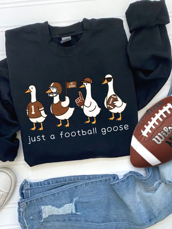 Just a Football Goose Crewneck - Black