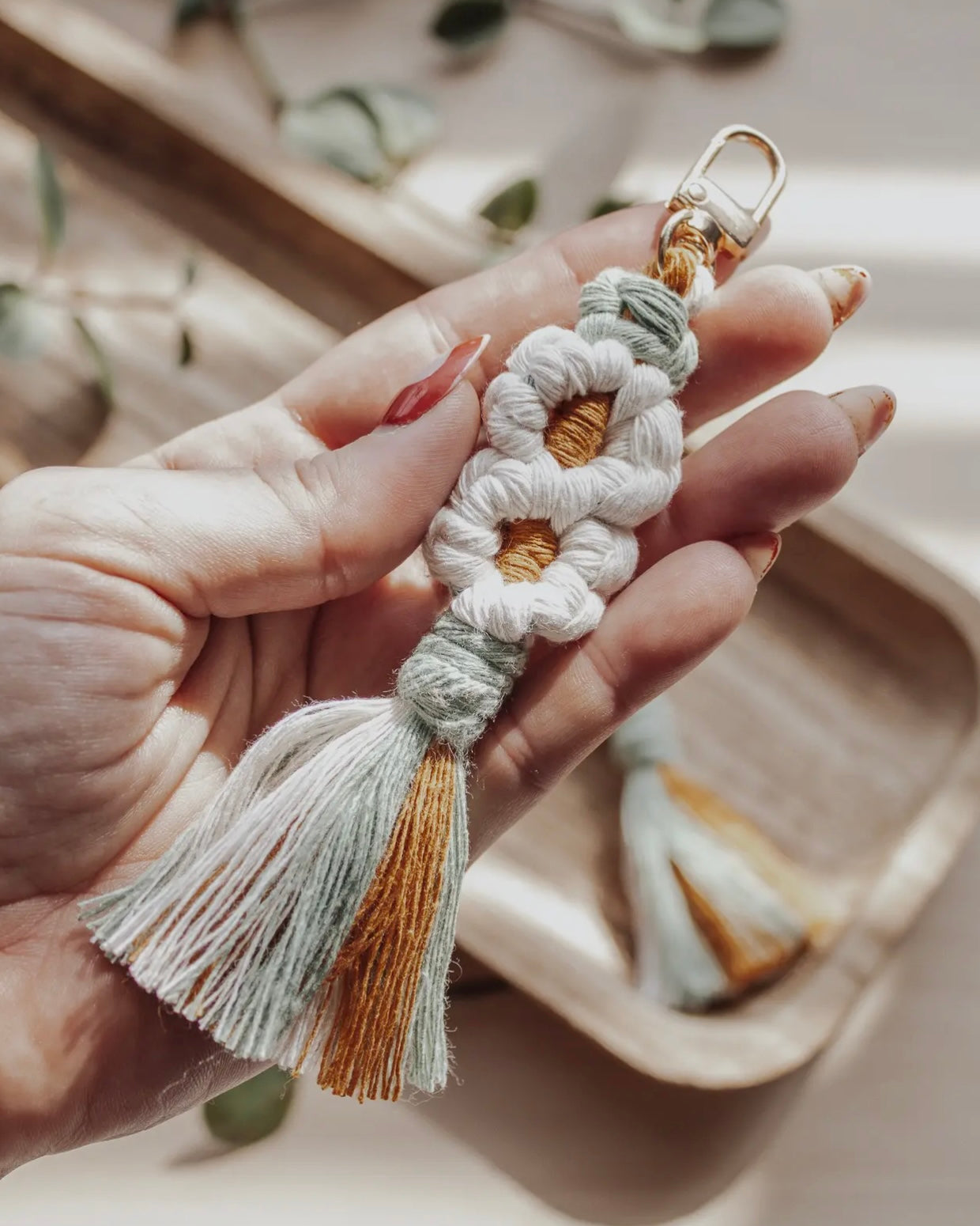 Double Daisy Keychains