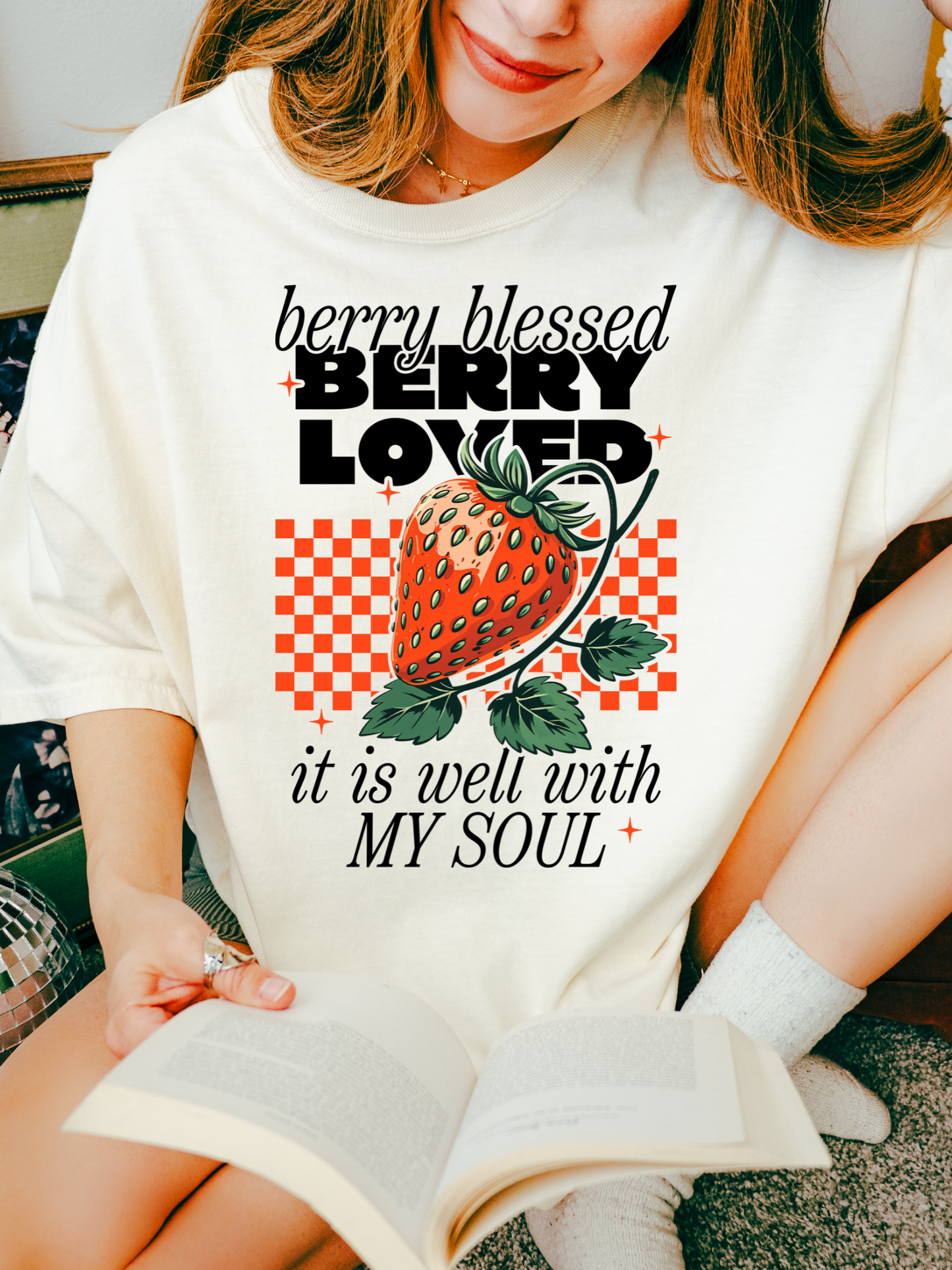 Berry Loved Graphic Tee - Ivory