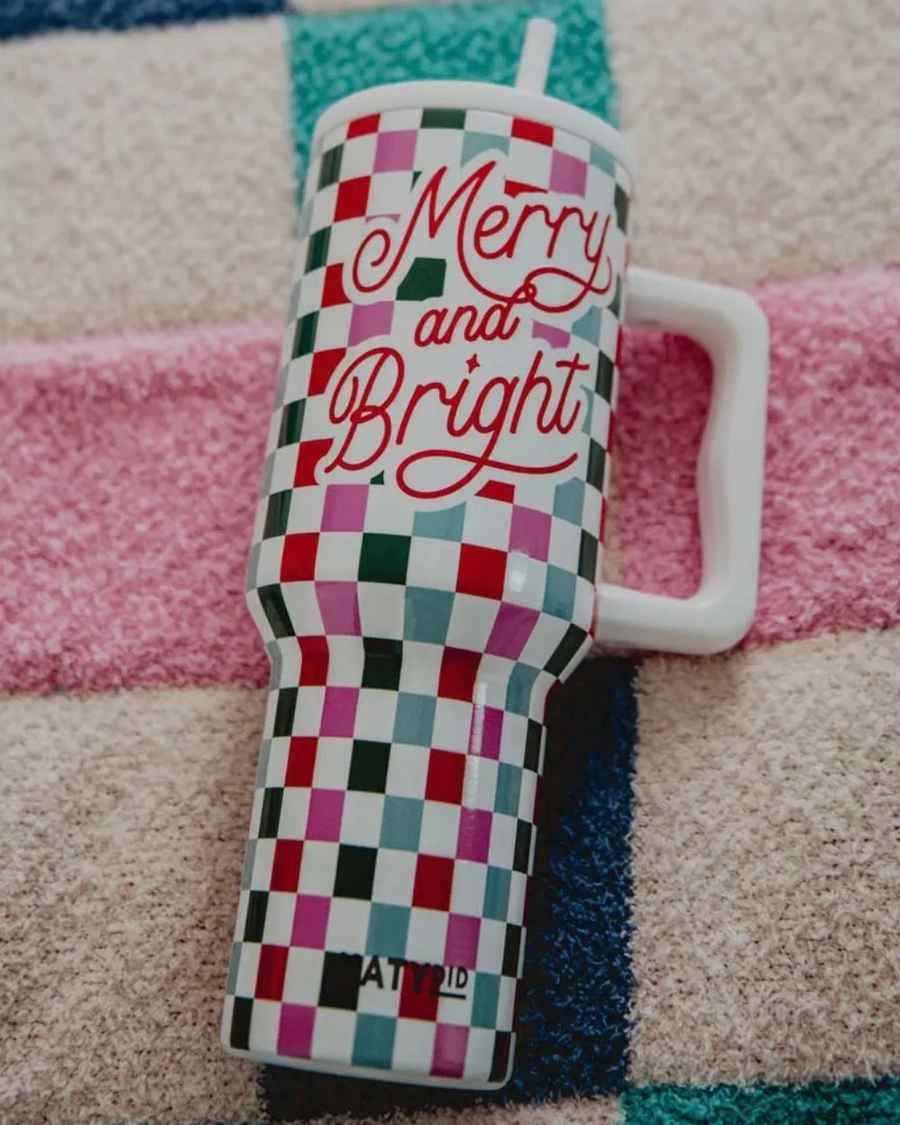 Merry & Bright Checkered Tumbler Pre-Order