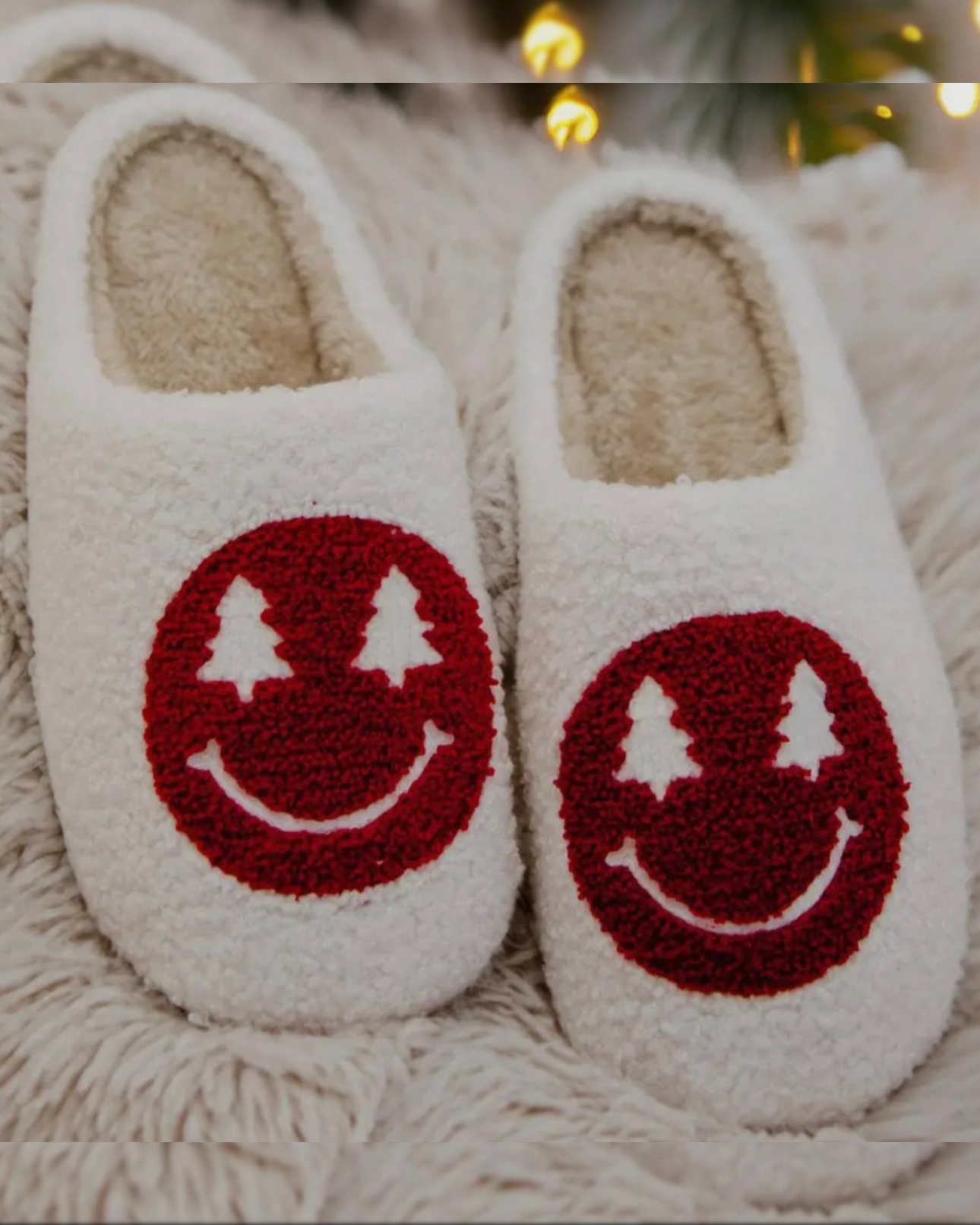 Christmas Tree Smiley Slippers Pre-Order