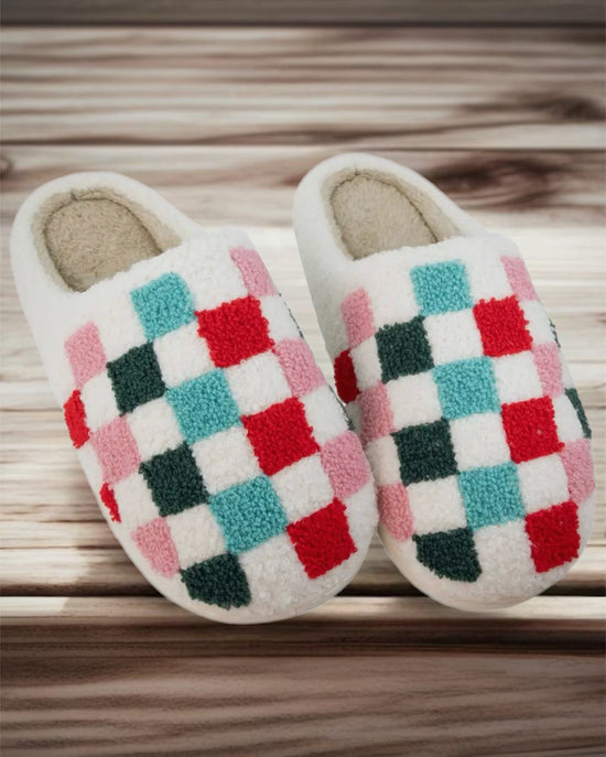 Merry & Bright Checkered Slippers Pre-Orders