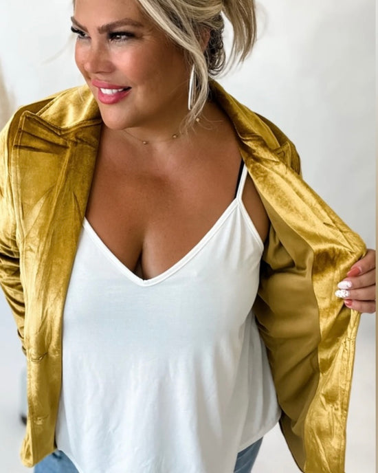 Velvet Blazer - Golden Yellow