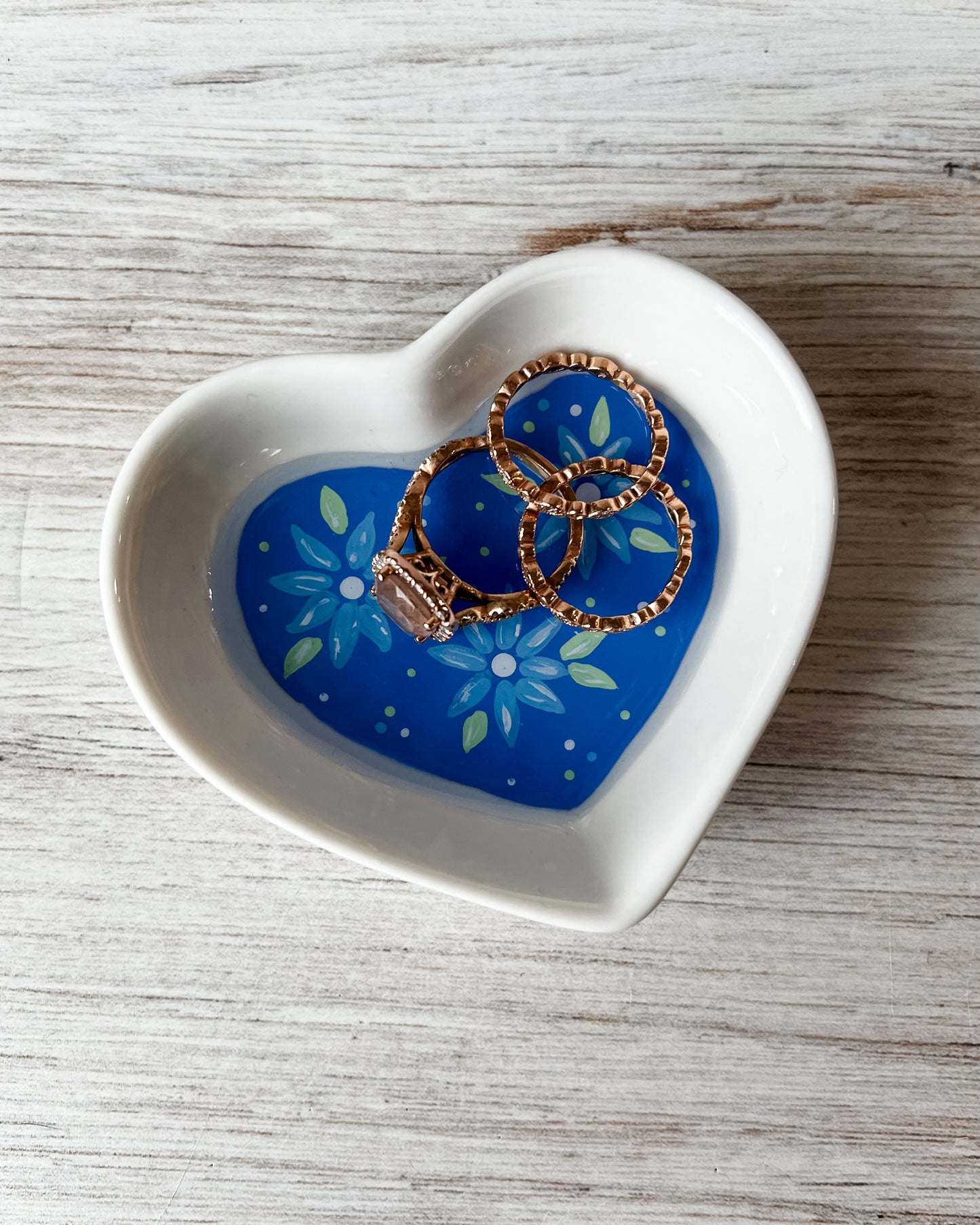 Sweet Blue Floral Trinket Dish