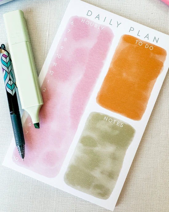 Pastel Watercolor Daily Planner Notepad