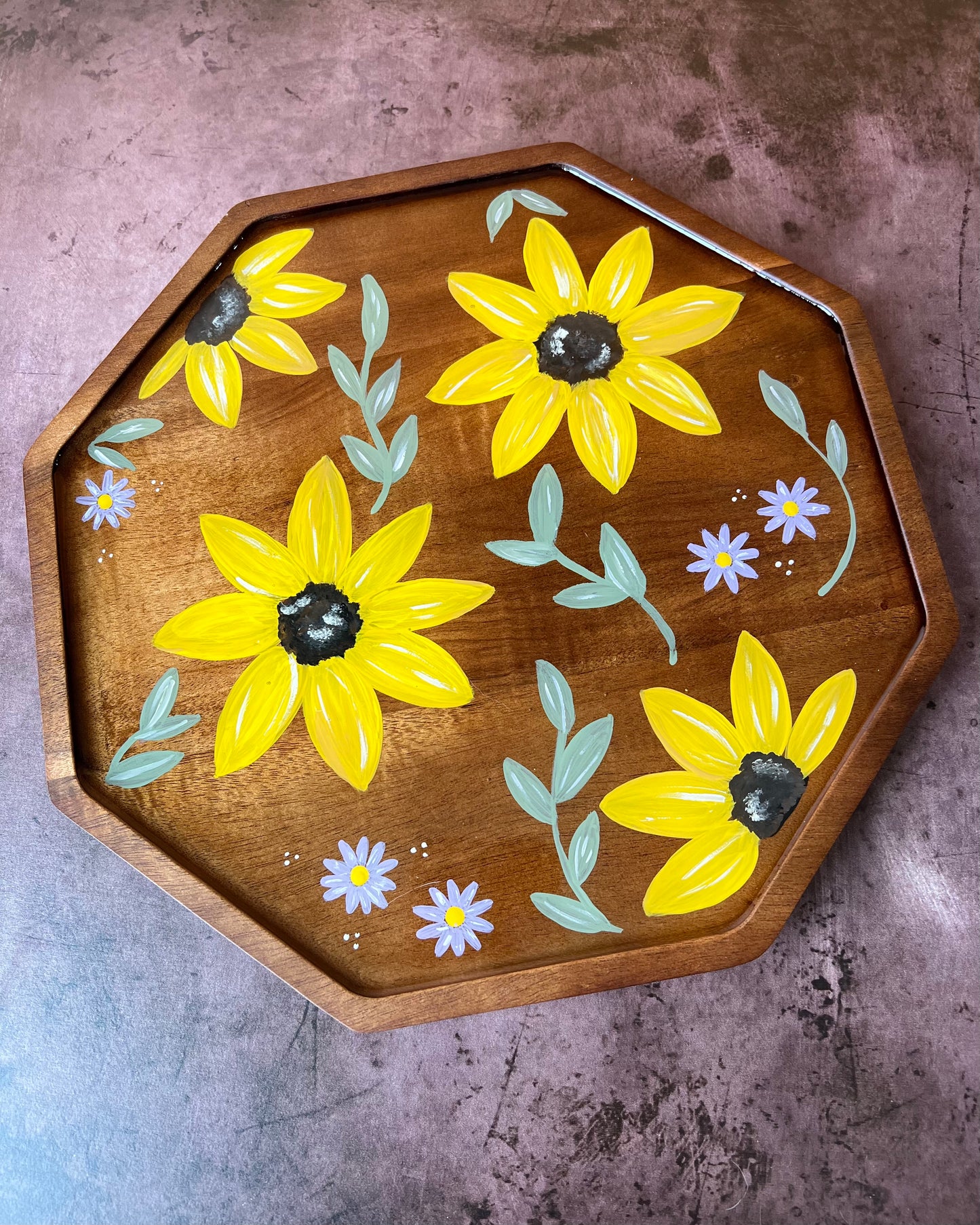 Sunflower Fields Octagon Tray