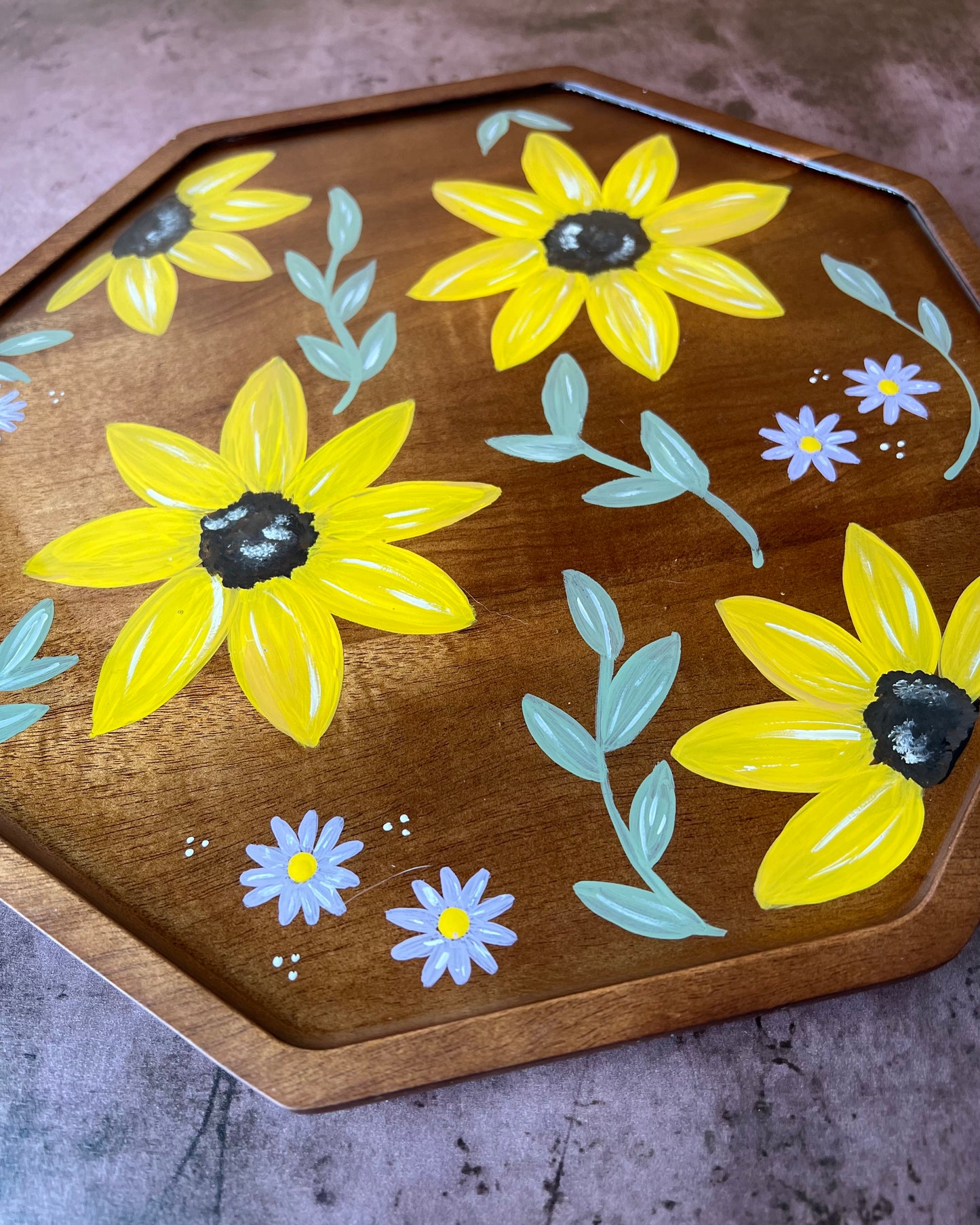 Sunflower Fields Octagon Tray