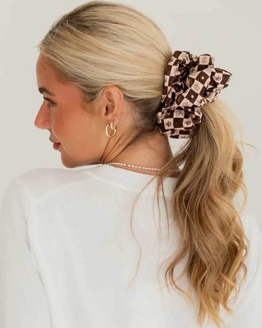 Witches Checkered Jumbo Scrunchie (Pre-Order)