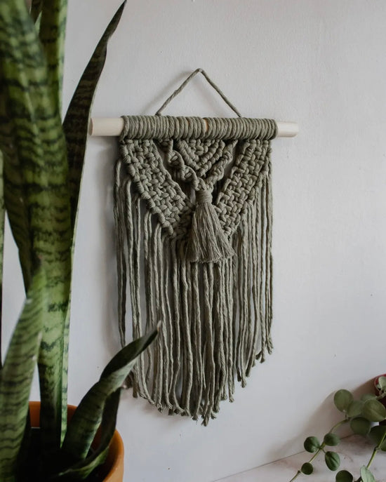 Piper Small Macrame Wall Hanger - Moss