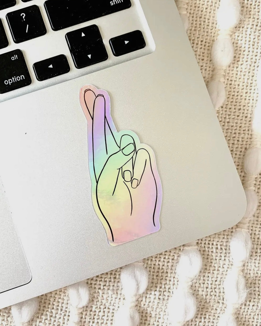 Holographic Fingers Crossed Stickers