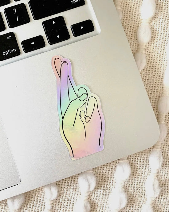 Holographic Fingers Crossed Stickers