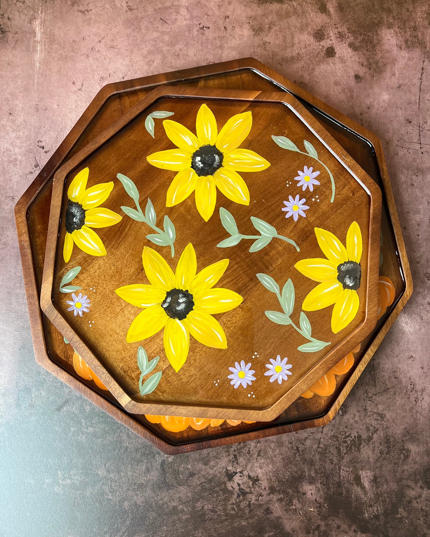 Sunflower Fields Octagon Tray