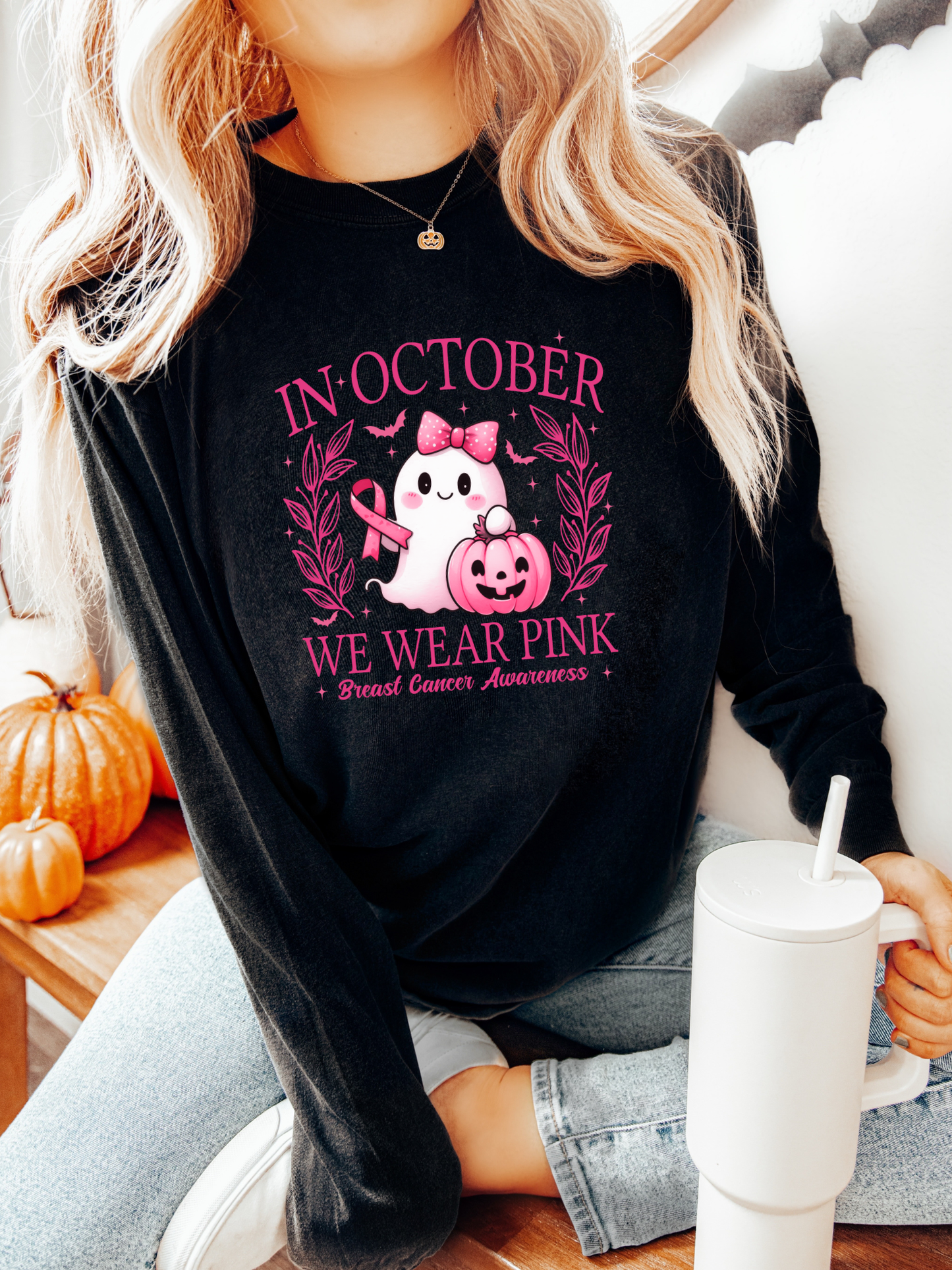 In October We Wear Pink Crewneck - Ghost