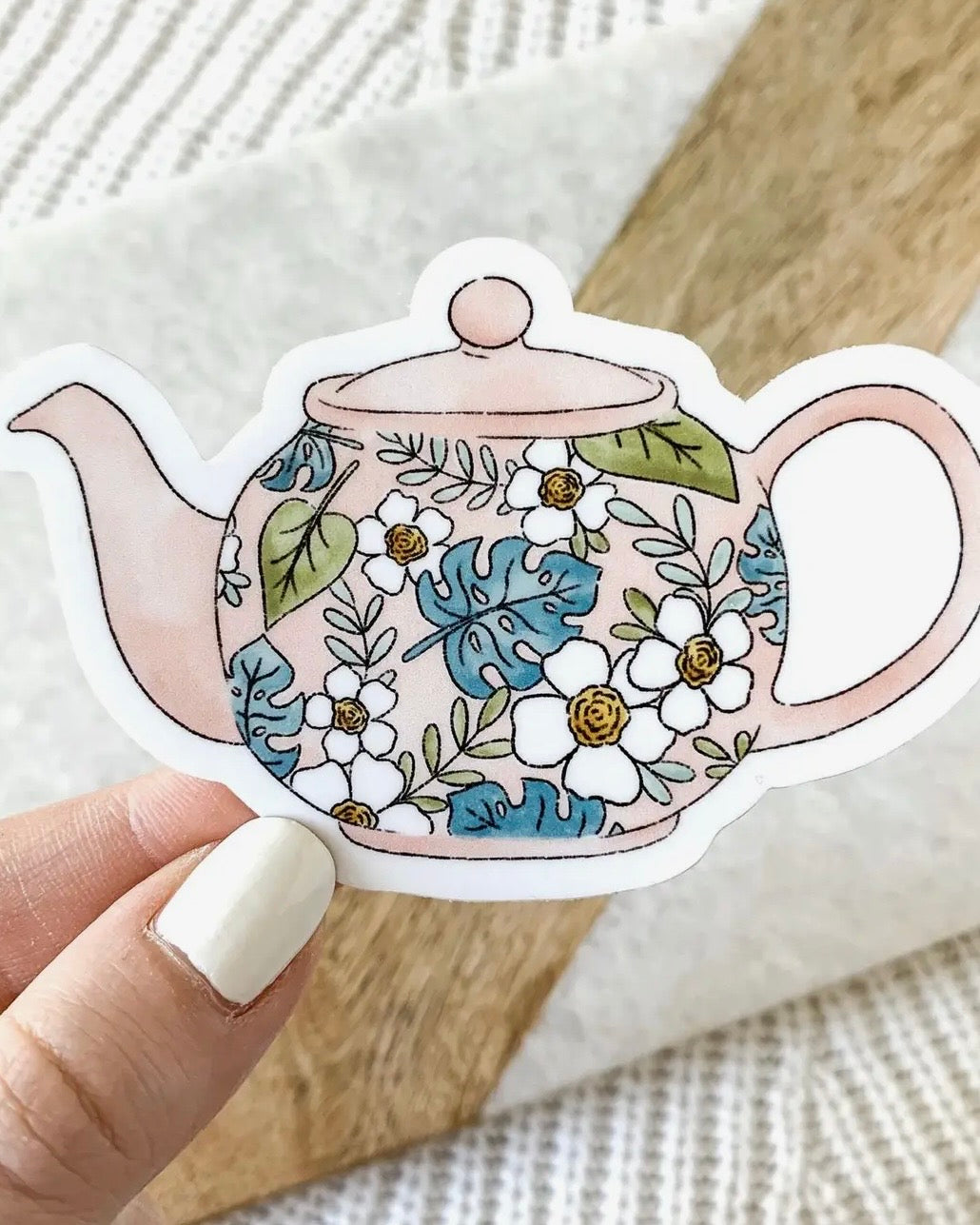 Tropical Pink Teapot Sticker